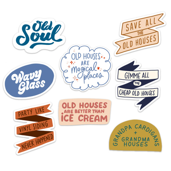 Cheap Old Houses Stickers: Sold Individually